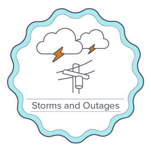 storms and outages illustration