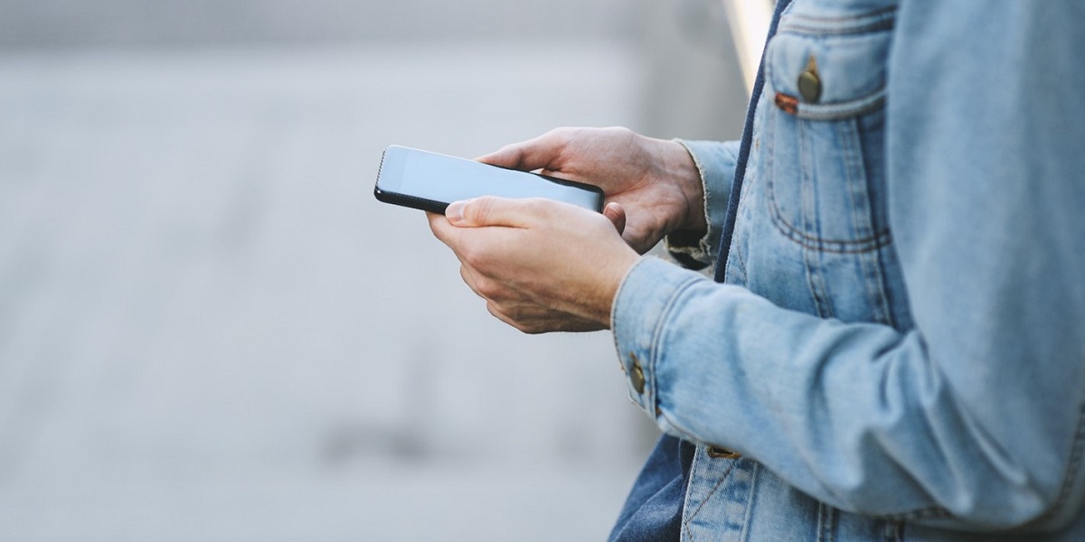 Close up of person holding a smartphone