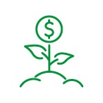 Dollar sign in flower icon