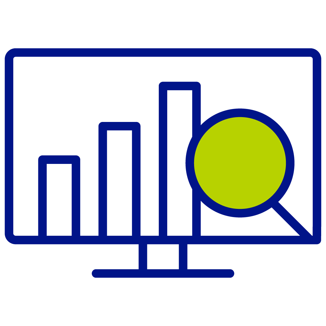 Computer screen showing a bar chart